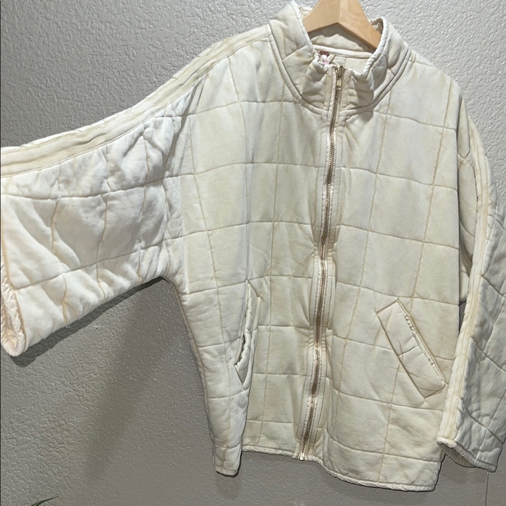 Free People Vanilla Cream Dolman Quilted Knit Jacket - Picture 7 of 7